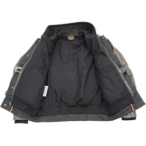 Veste de moto d'hiver unisexe SAMROZ SPORTS en cuir de buffle gris clair avec capuche, manches longues, ventilation, coupe-vent, haute performance - Product Image 3