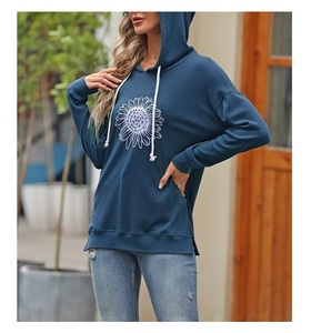 Nouveauté : Sweat à capuche pour femme en coton 100 %, manches longues, col tombant, imprimé, confortable, hiver, personnalisable - Product Image 4