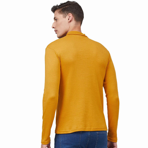 Pull personnalisé en acrylique à col roulé pour homme, manches longues, tricoté, jaune moutarde - Product Image 2