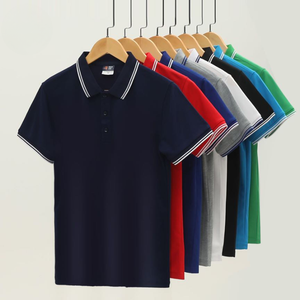 Polo en polyester à manches courtes pour homme, tricoté, brodé, uni, à bords renforcés - Durable, respirant et infroissable - Product Image 2