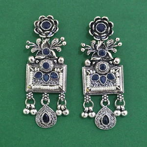 Boucles d'oreilles de luxe en perles oxydées avec placage oxydé 811308 - Product Image 2