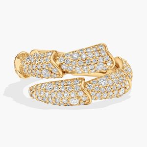 14K Yellow Gold Pave Lab Grown Diamond Wrap <b>Statement</b> <b>Ring</b> - Product Image 1