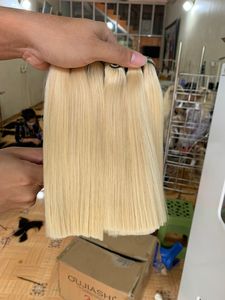 Vietnamita crudo sedoso recto Rubio 613 cabello humano Super doble dibujado paquetes para mujeres estilos de cabello - Product Image 4