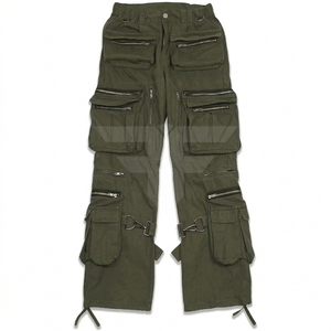 Pantalones OEM para hombre, corte ajustado, cintura alta, estilo flare, holgados, 6 bolsillos, tejido con patrón, poliéster y nailon, cortavientos, con cremallera, tipo cargo, para escalada - Product Image 1