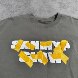 T-shirt personnalisé en coton 100% 260 g/m² pour hommes, impression 3D en mousse pour impression en relief, manches courtes, 260 grammes, logo personnalisable - Product Image 3