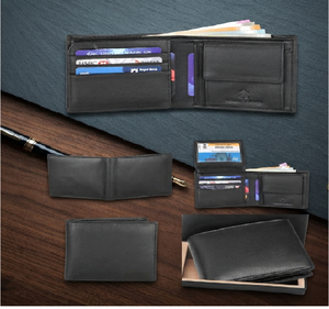 Cartera de Cuero Profesional para Hombre con Protección RFID, Cartera Compacta de Cuero Negro – Múltiples Compartimentos para Tarjetas, Cuero Importado - Product Image 3