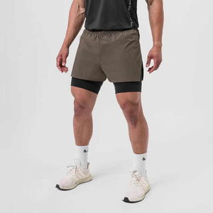 Men's 100% Polyester Double Layer Gym Mesh Shorts Solid Casual Breathable Quick Dry Custom Graphic Sublimation Plain Dyed - Product Image 5