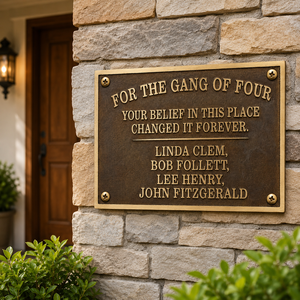 Brass <b>Memorial</b> <b>Plaque</b> Rectangular Casting Embossed Honor Sign Embossing Printing Wall Decor Modern Theme Home Business Use - Product Image 5