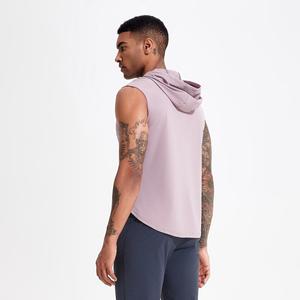 Vente en gros de débardeurs de sport pour hommes avec logo personnalisé, sans manches, à capuche, t-shirt de fitness, vêtements pour hommes 100% polyester - Product Image 5