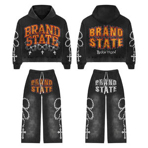 Conjunto Deportivo Unisex Talla Grande 2026 con Hombros Caídos y Lavado Ácido Estilo Urbano |   Conjunto de Ropa de Algodón Grueso y Suave |   OEM Personalizado al por Mayor - Product Image 1