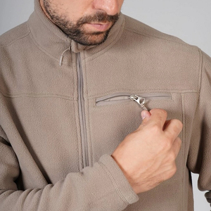 Custom OEM ODM New Design Polartec Fleece <b>Jacket</b> Men's Outdoor Stand Collar Sportswear Autumn Zipper Cotton Lining Warm Pakistan - Product Image 6