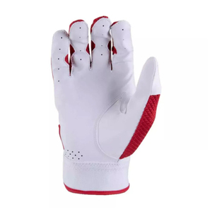 <b>Top</b> Trendy White <b>Red</b> <b>Leather</b> Batting Gloves Breathable Hook And Loop Closure Unisex Adult Training Gloves Breathable - Product Image 3