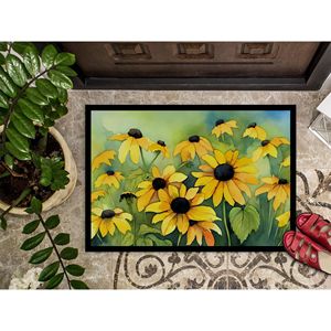 Maryland Black-Eyed Susans Watercolor Doormat Non-Slip <b>Indoor</b> Outdoor 24H X 36W Entryway Rug Washable Low Pile Front <b>Door</b> <b>Mat</b> - Product Image 3