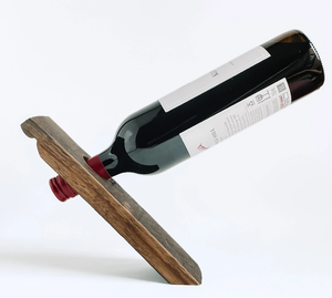Wood Wine Bottle Holding Rack Wall Mounted Stand Customized Display Wood Wine <b>Storage</b> Holder Rectangle Shape - Product Image 5