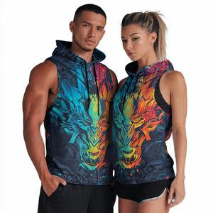 Camiseta sin Mangas con Capucha Sublimada Personalizada para Hombre y Mujer, para Entrenamiento, Fitness, Gimnasio - Product Image 1