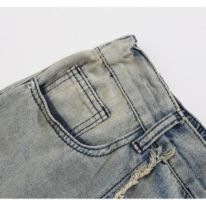 RELEVO INDUSTRY DN-P-002 Jean décontracté droit pour homme, taille mi-haute, 100 % coton denim, séchage rapide, mode estivale - Product Image 4