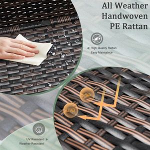 Outdoor PE Wicker Side <b>Table</b> with <b>Storage</b> Brown <b>Small</b> Patio <b>Storage</b> Bin Container for Hose Cushion Towel-SAME 46755449 - Product Image 4