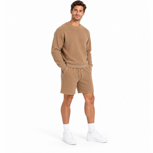Conjunto de Sudadera y Pantalones Cortos Oversize para Hombre, Ropa Casual de Moda, Dos Piezas, Top Pullover y Shorts, Ropa Deportiva - Product Image 3