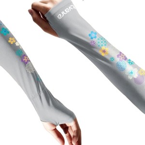 Manches de compression anti-UV grises pour femmes, en Spandex et Polyester, pour le cyclisme et les activités de plein air, effet rafraîchissant - Product Image 2