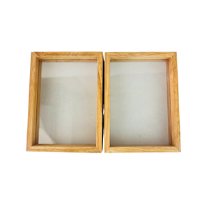 Cadre photo double en bois écologique avec charnière - Cadre photo pliable rustique en verre pour fleurs pressées et portraits - Product Image 5