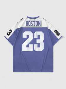 Camiseta de Fútbol Americano de Malla Oversize Personalizada Unisex de Manga Corta con Cuello en V de Poliéster y Mangas con Estampado de Estrellas Estilo Urbano - ¡Gran Oferta! - Product Image 2