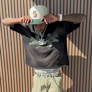 Camiseta Deportiva Extra Grande de Diseño Personalizado para Hombre, 100% Algodón, Hombros Caídos, Logotipo Personalizado, Lisa, Verano, Transpirable, de Alta Calidad - Product Image 4