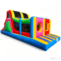 Petit parcours de jeux gonflables Hot Wheels, combo sportif, circuit de jeux, château gonflable extérieur décoré, petit kiosque de vente pour fête foraine