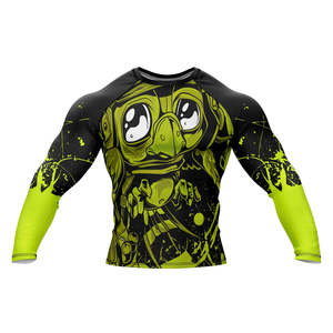 High Quality Adult Men's MMA Rash Guard Compression T-Shirt UPF50+ Full <b>Sleeve</b> Spandex/Polyester 260g Silk Screen Customized - Product Image 1