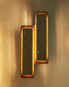 Lámpara de Pared Doble de Travertino con Luz LED Cálida Beige, Moderna, de Piedra Natural y Madera, para Hogar, Dormitorio, Sala de Estar - Product Image 5