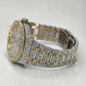 Automatic Stick Numeral VVS Moissanite Mechanical High Quality Stainless Steel <b>Glass</b> 100 Bar Water Resistant Hip Hop Luxury - Product Image 4