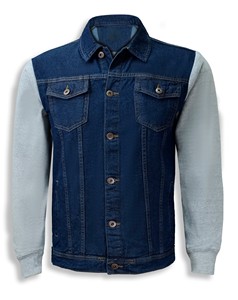 <b>Men's</b> Vintage Denim <b>Jacket</b> with Horn Button Closure Regular Fleece Sleeves Breathable Design 100% Cotton Fabric - Product Image 2