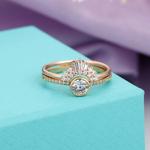 Emerald Cut Moissanite Diamond <b>Ring</b> Women's Iced Baguette Channel <b>Set</b> Band Solid 925 <b>Silver</b> 14K Gold Classic Rose Gold Plated - Product Image 5