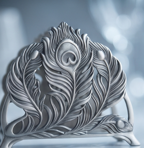 Porte-serviettes en métal lourd à motif plume d'oiseau unique, motif plume de paon, texture moulée, pour cuisine et salle à manger - Product Image 5