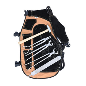 Kit de Ferrage avec Pince à Ferrures de 15 pouces, Tablier en Cuir Marron, Pince à Démontage, Pince à Sertir, Marteau de Fermeur Pointu, Râpe à Ferrures - Product Image 1