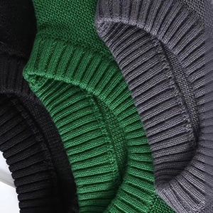 Pull-over en tricot uni vert pour homme, anti-rétrécissement, séchage rapide, manches longues, vêtements d'hiver 2027 - Product Image 4