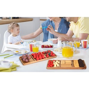 Bandeja de Servir de Madera Hecha a Mano con Divisores |   Plato de Aperitivos al por Mayor |   India - Product Image 2