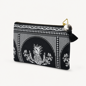 Pochette cosmétique en toile de coton imprimée sur mesure 23x14cm, sac à maquillage à fermeture éclair, vente en gros, OEM, ODM, fabricant de marques privées, exportateur, en vrac - Product Image 3