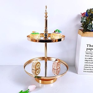 Modern design three tier metal serving <b>stand</b> <b>set</b> with gold finish perfect for desserts and buffet display available in customize - Product Image 6