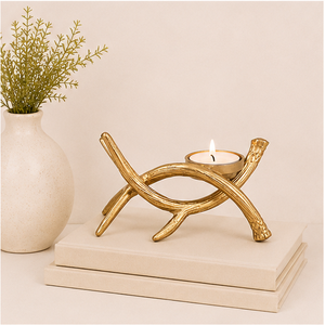 Luxury Gold Antler Aluminum Candle Holder Rustic Metal Pillar <b>Stand</b> For Wedding Centerpieces and Modern Home Tabletop Decor - Product Image 4