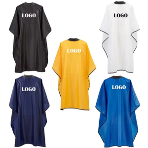 Capes de coiffeur en nylon de luxe imperméables bleu marine de haute qualité 2026 avec velcro, tablier de barbier personnalisé avec logo - Product Image 2