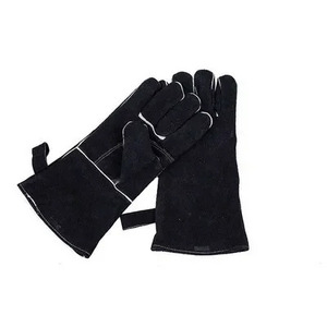 Gants de travail en cuir résistants à la chaleur, 14 pouces, manchette droite, finition lisse, protection anti-chaleur, gants de sécurité - Product Image 5