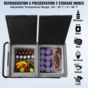 "12/24V Dual Zone <b>Portable</b> Car Refrigerator <b>Fridge</b> with 115 L Capacity & Wheels Handle" - Product Image 3