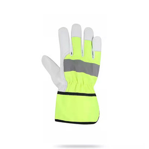 Premium Cowhide Grain Leather Anti-static Driver Gloves Adjustable Wristlet Industrial Safety Work Driving Gloves Soft - Product Image 4