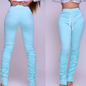 Pantalones Deportivos de Algodón para Mujer, Corte Acampanado, Cintura Media, Tela Elástica, con Encaje, para Invierno, Fitness, Entrenamiento y Deportes - Product Image 2