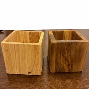 Maceta de madera natural, macetero de madera maciza, maceta de madera, macetero minimalista para interiores, decoración sostenible para el hogar - Product Image 2