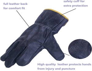 Gants de sécurité en cuir, gantlet, manicle de travail robuste, tenue de travail de Construction, - Product Image 4