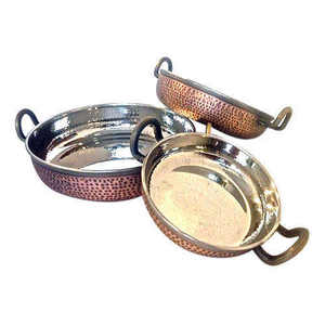 High Standard Quality Daily Catering Serving Cooking Food Frying <b>Pan</b> In Copper Finishing Polka Dot Design For Alternative Use - Product Image 1