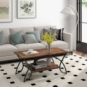 Tavolino da salotto rettangolare con elegante struttura in metallo - Product Image 2