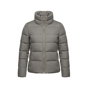 Hooded Quilted Waterproof <b>Bubble</b> Jacket Black Full Sleeve Winter Windproof Cotton Shell Knitted Fabric Polyester Filling Stand - Product Image 1