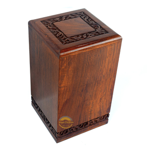 Ayaans Creations AC 9065 Sheesham Caja de urna tallada en madera Urnas de madera bordadas para bodas y promoción automotriz de AYAANS - Product Image 2